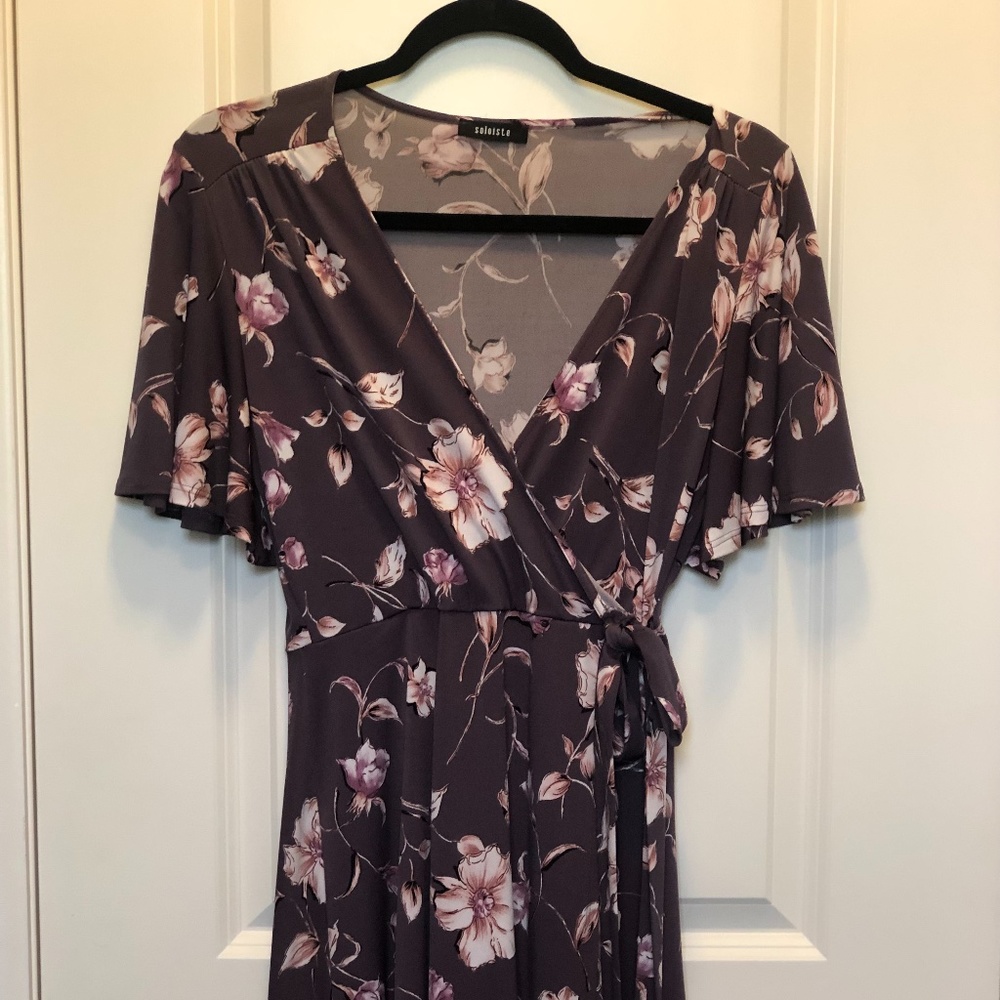 Purple Wrap Style Mini Dress